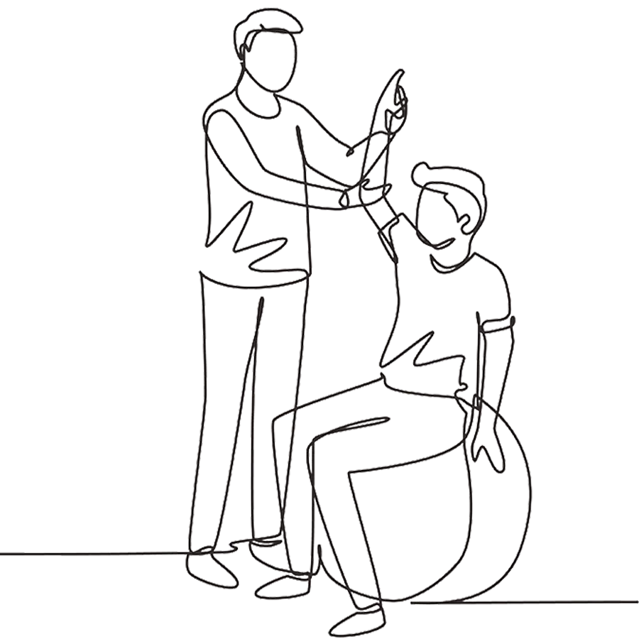 Physiotherapeut mit Patientin